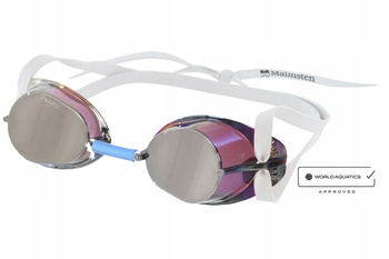 Szwedki, okularki pływackie MALMSTEN Metallic Silver SREBRNE